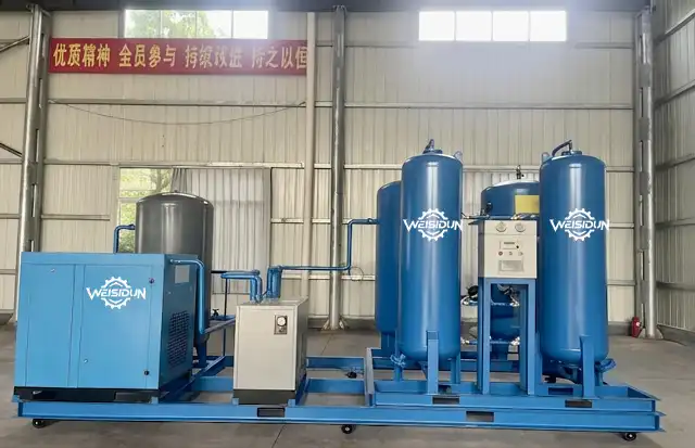 Mobile PSA nitrogen generator for grain storage - side view