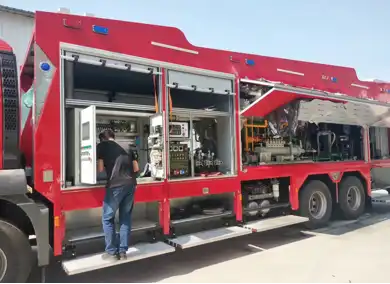 Mobile diesel-driven nitrogen fire suppression unit - front view